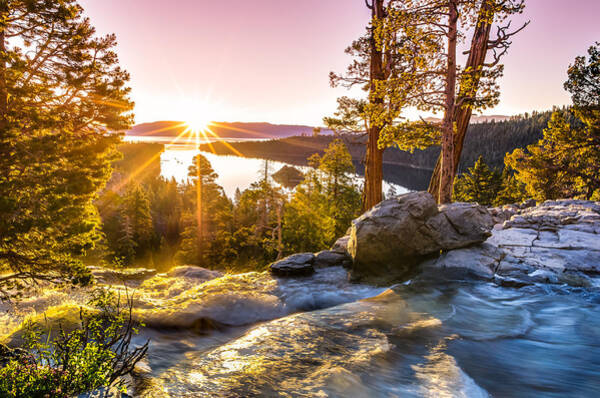 Sunrise Over Mountain Lake Photograph