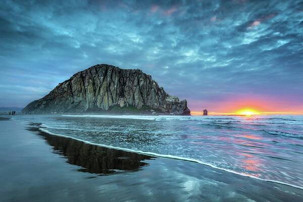 Sunset at Morro Rock Beach Wall Art