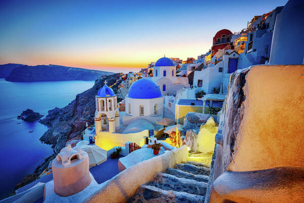 Santorini at Sunset Wall Art