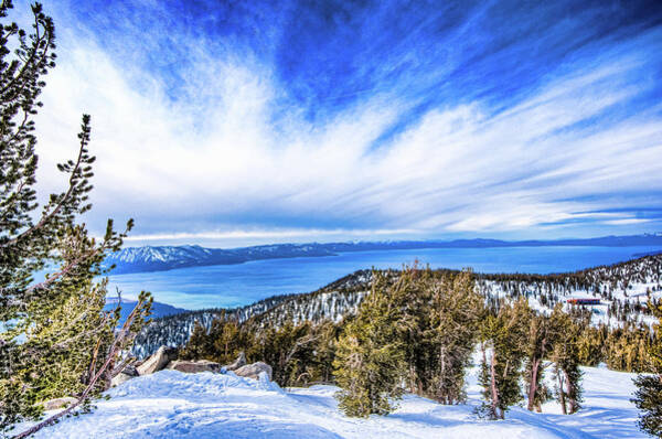 Snowy Mountain Overlooking a Serene Lake Wall Art