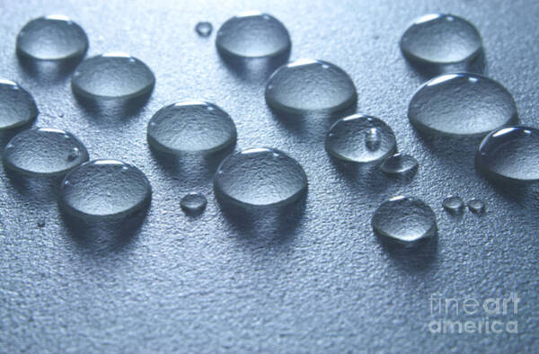 Water Droplets on Textured Surface Wall Art