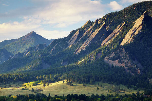 Majestic Mountain Range in Sunlight Wall Art
