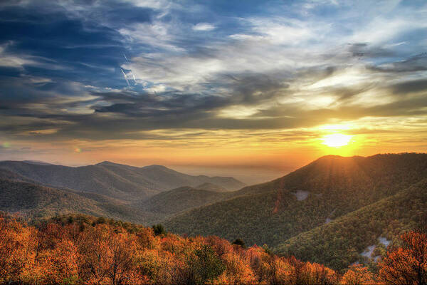 Stunning Blue Ridge Mountain Sunset Wall Art