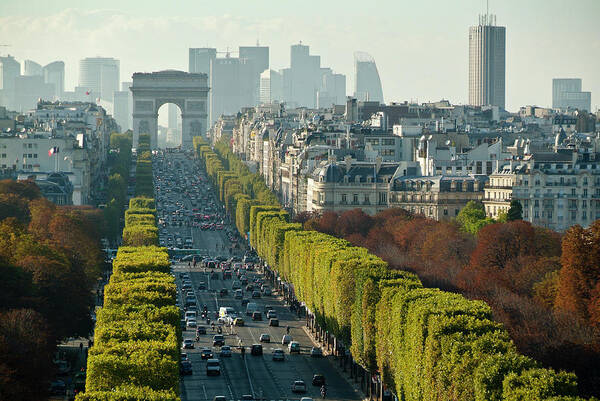 View of Paris with Arc de Triomphe Wall Art