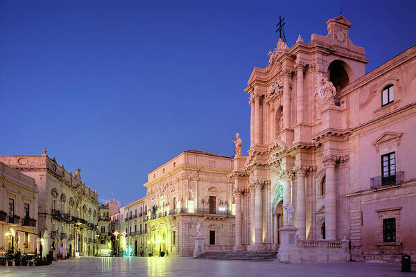 Duomo Square, And Cathedral, Sicily Art Print
