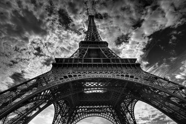 Eiffel Tower Against Dramatic Sky Wall Art