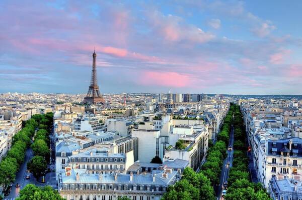 Eiffel Tower at Sunset Wall Art