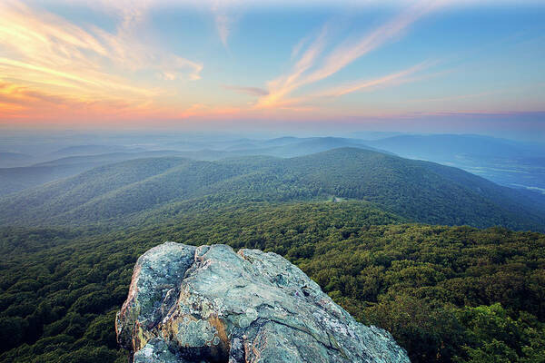 Sunset Over Mountain Ridge Wall Art