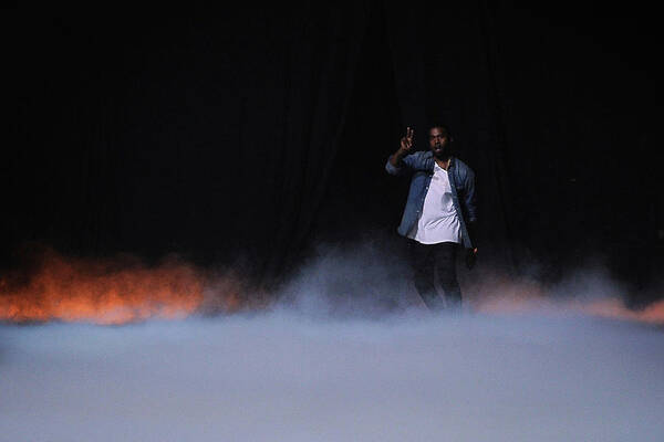 Kanye West in Dramatic Concert Entrance Wall Art
