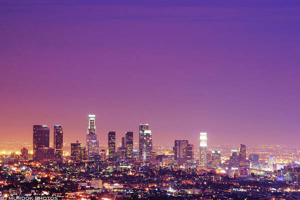 Los Angeles Skyline at Night Wall Art