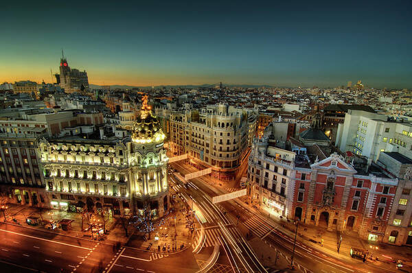Vibrant Evening in Madrid Wall Art