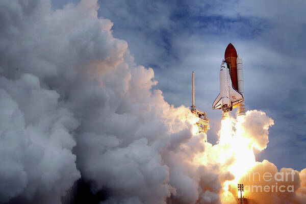 Space Wall Art featuring the photograph Nasas Final Space Shuttle Flight Lifts by Chip Somodevilla