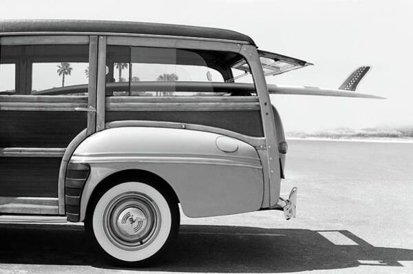 Vintage Surf Wagon with Longboard Wall Art