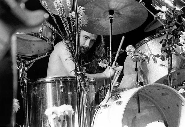 Drummer on Stage with Flowers Wall Art