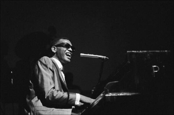 Ray Charles Performing on Stage Wall Art