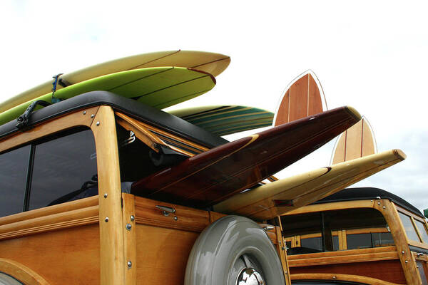 Vintage Woody with Surfboards Wall Art