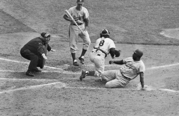 Iconic Baseball Play at Home Plate Wall Art
