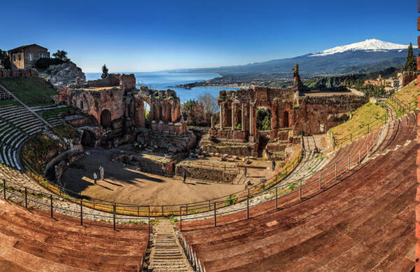 Greek Theatre, Ruins, Mount Etna #1 Art Print