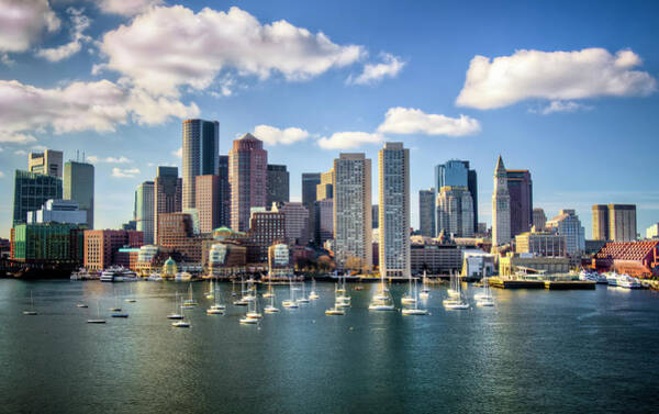 Boston Skyline with Harbor View Wall Art
