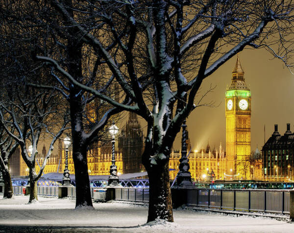 Big Ben in Winter Evening Wall Art