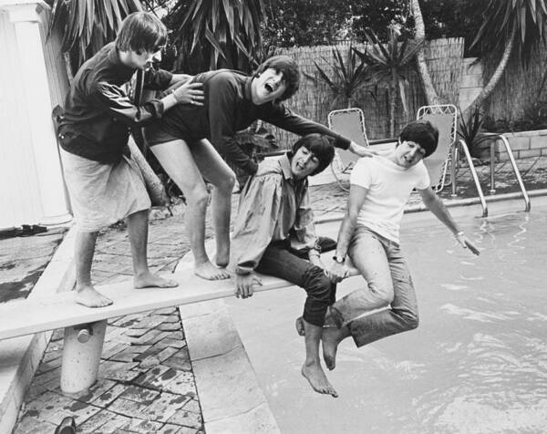 Group of Young Men at Poolside Wall Art