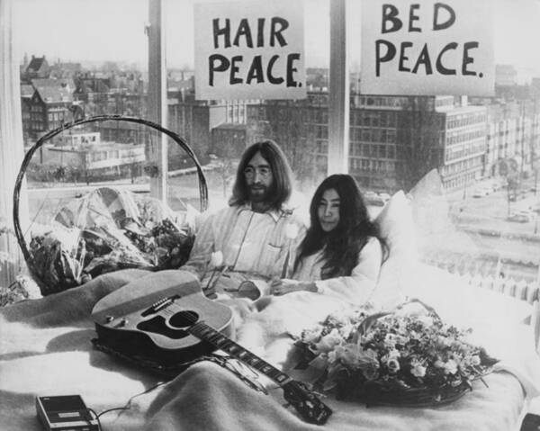 John Lennon and Yoko Ono Bed-In Wall Art