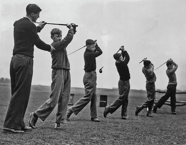 Young Golfers Perfecting Their Swing Wall Art