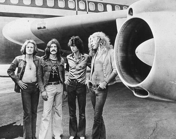 Music Wall Art featuring the photograph Led Zeppelin With Jet by Hulton Archive