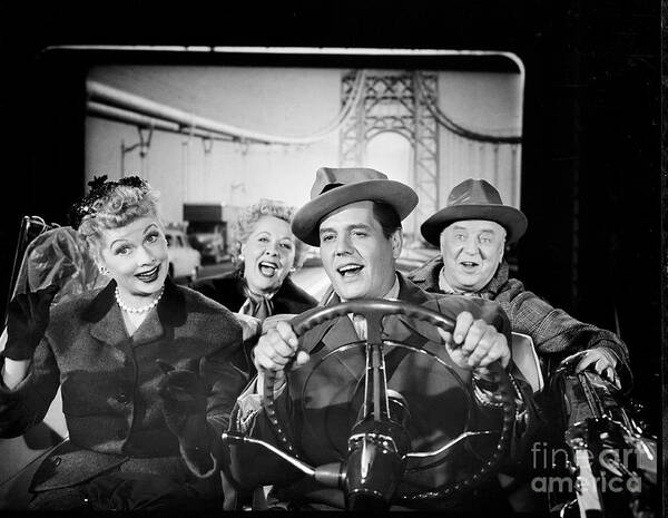 Cast of I Love Lucy Driving Scene Wall Art