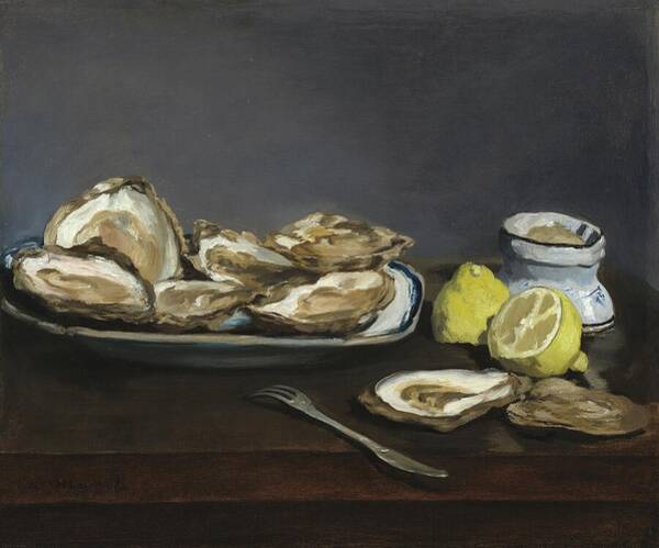 Still Life Wall Art featuring the painting Oysters By Edouard Manet by Mango Art