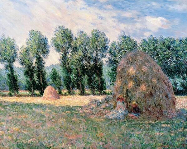 Haystacks in a Sunny Field Art Print
