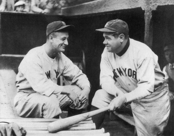 Famous Baseball Players in Conversation Wall Art