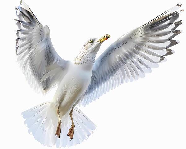 Sseagull_spreading_wings_no 1 Art Print