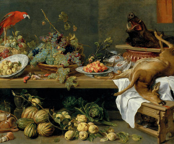 Still Life Wall Art featuring the painting Still Life With Fruit by Frans Snyders