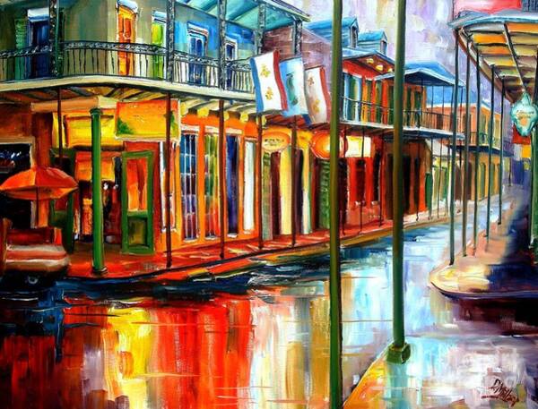 Rainy Bourbon Street Reflections Wall Art
