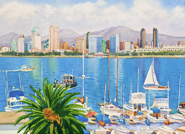 Vibrant Cityscape with Boats Wall Art