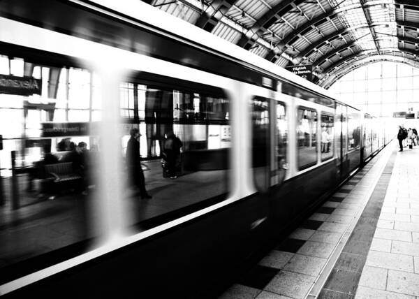 Speeding Train at Station Wall Art