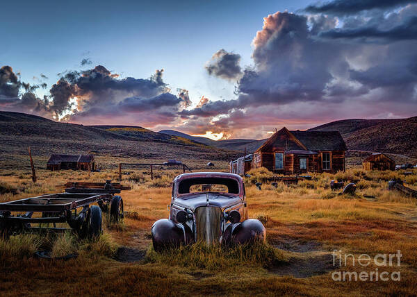 Vintage Car in Abandoned Landscape Wall Art