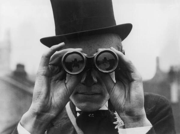 Man with Binoculars and Top Hat Wall Art