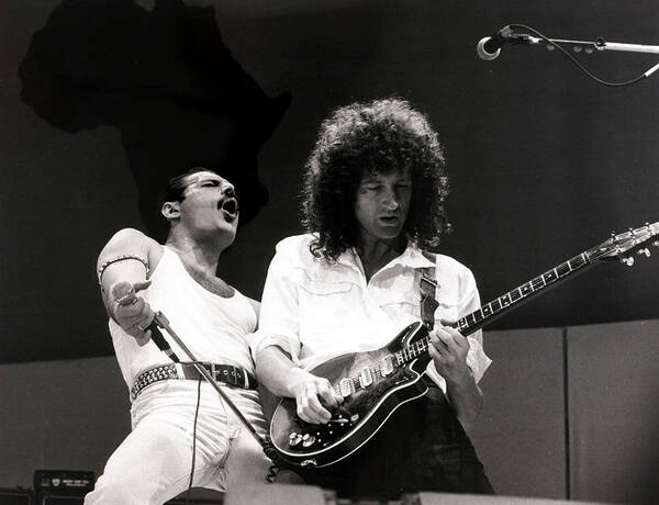 Freddie Mercury and Brian May Live Performance Wall Art