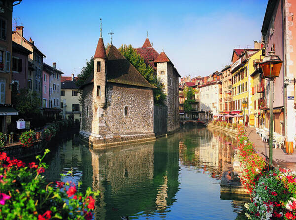 Charming Canal in European Town Wall Art