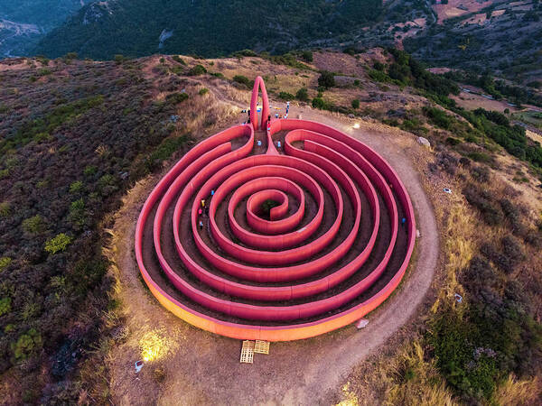 Italy, Sicily, Messina District, Castel Di Lucio, Arianna's Labyrinth, Fiumara D'arte Art Print