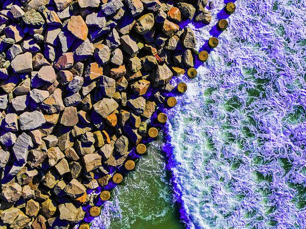 Jagged Coastline from Above Art Print