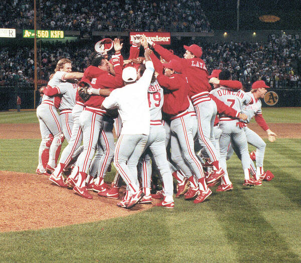 Team Celebrating Victory on Baseball Field Wall Art