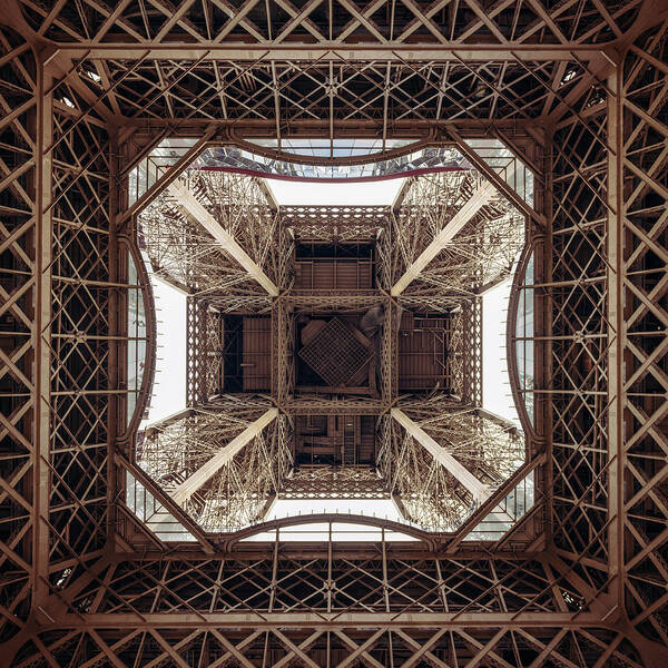 France Wall Art featuring the photograph Eiffel Tower Structure From Directly by Georgeclerk