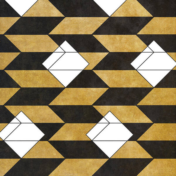 Geometric Pattern Design with Gold Accents Wall Art