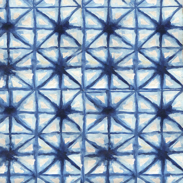Geometric Blue Pattern Wall Art