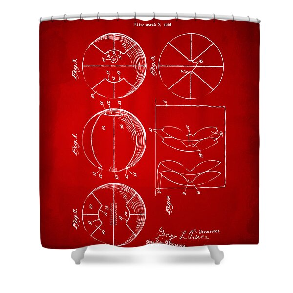 G. L. Pierce Basketball Patent Design Shower Curtain