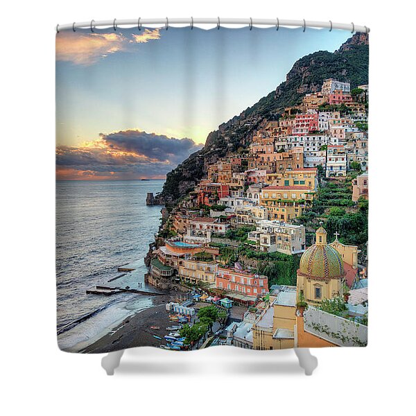 Sunset Over Positano Shower Curtain