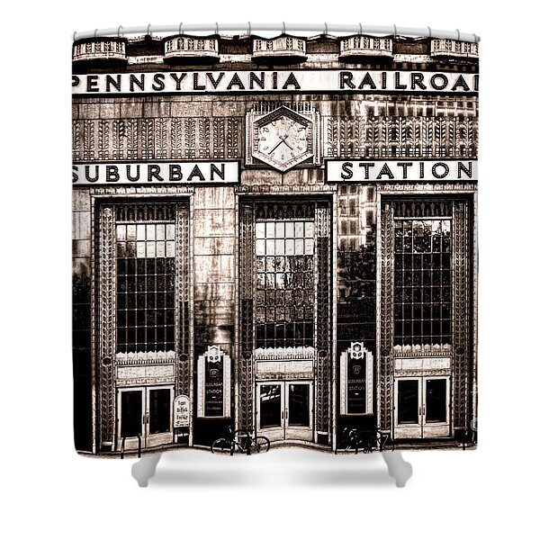 Pennsylvania Railroad Suburban Station Facade Shower Curtain